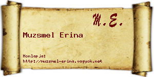Muzsmel Erina névjegykártya